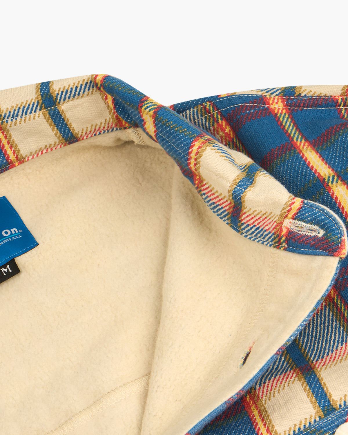 Good On Flannel Check Sweat Shirt Jacket - Cream | Good On Shirts | JEANSTORE