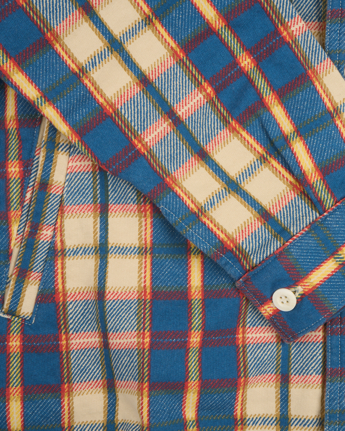 Good On Flannel Check Sweat Shirt Jacket - Cream | Good On Shirts | JEANSTORE