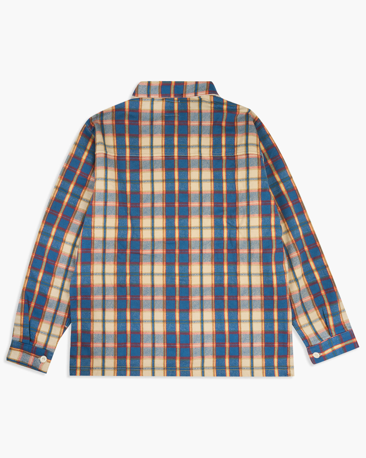 Good On Flannel Check Sweat Shirt Jacket - Cream | Good On Shirts | JEANSTORE