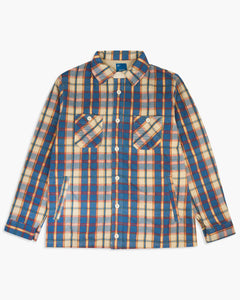 Good On Flannel Check Sweat Shirt Jacket - Cream