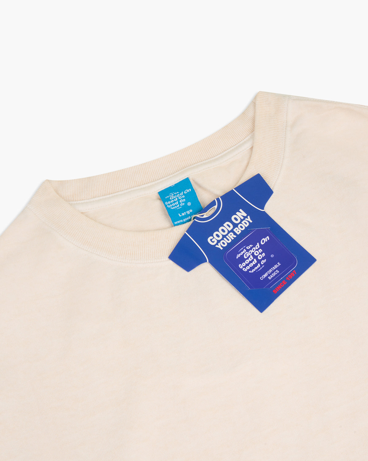 Good On L/S Heavy Crew Tee - Pigment Dyed Natural | Good On T Shirts | JEANSTORE