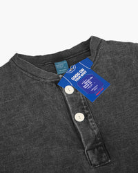 Good On L/S Heavy Henley Tee - Pigment Dyed Black | Good On T Shirts | JEANSTORE