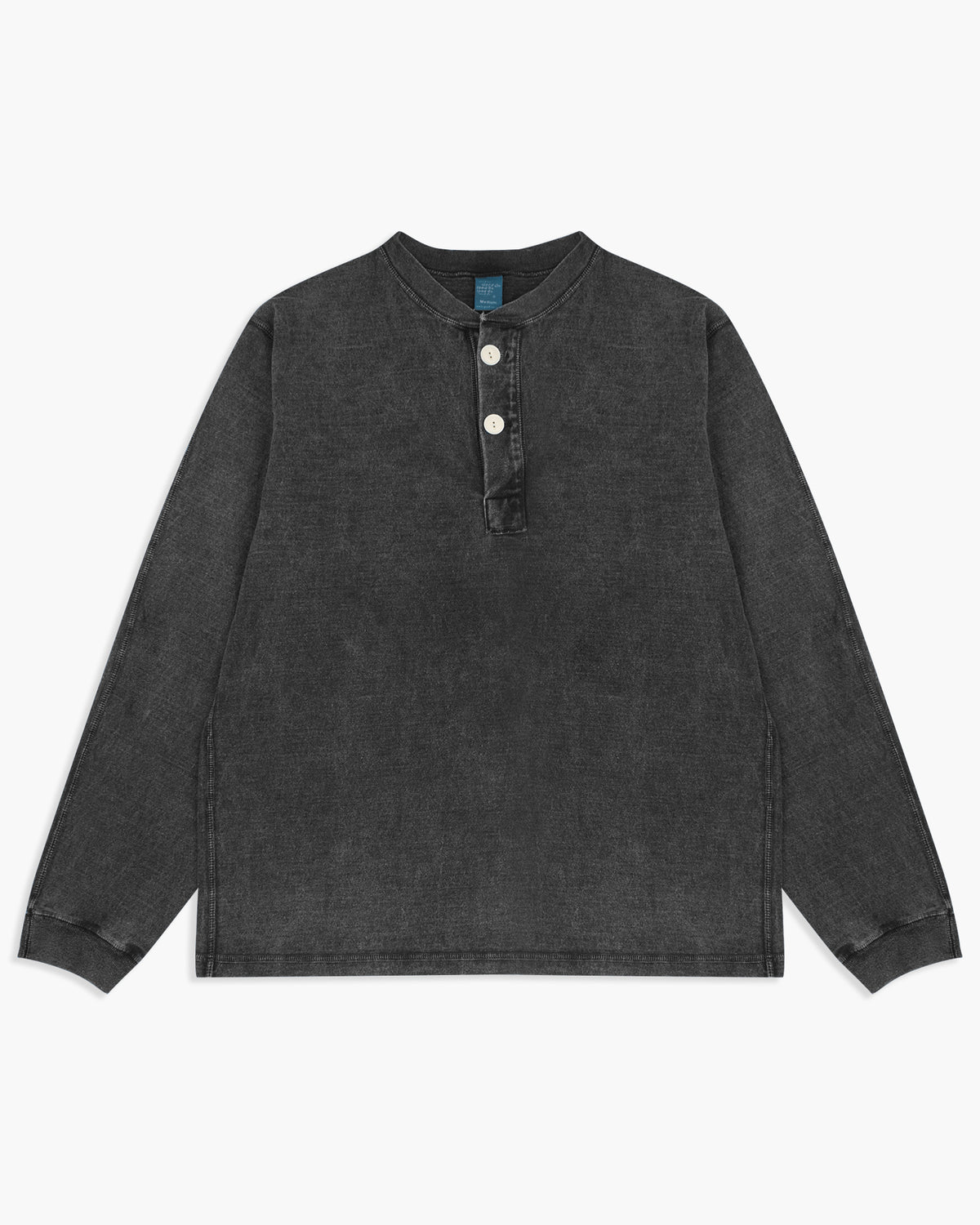 Good On L/S Heavy Henley Tee - Pigment Dyed Black | Good On T Shirts | JEANSTORE