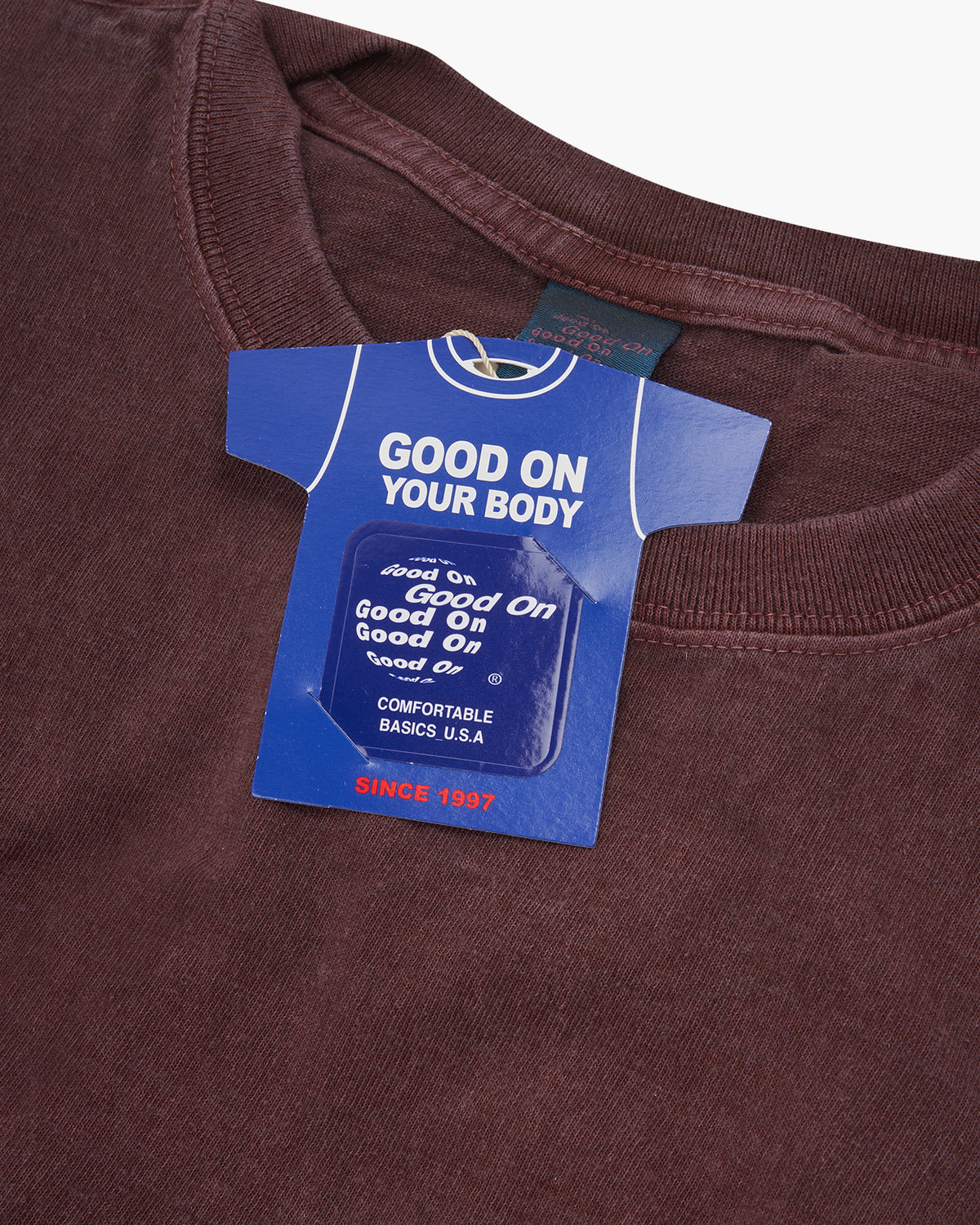 Good On S/S Crew Tee - Pigment Dyed Bordeaux | Good On T Shirts | JEANSTORE