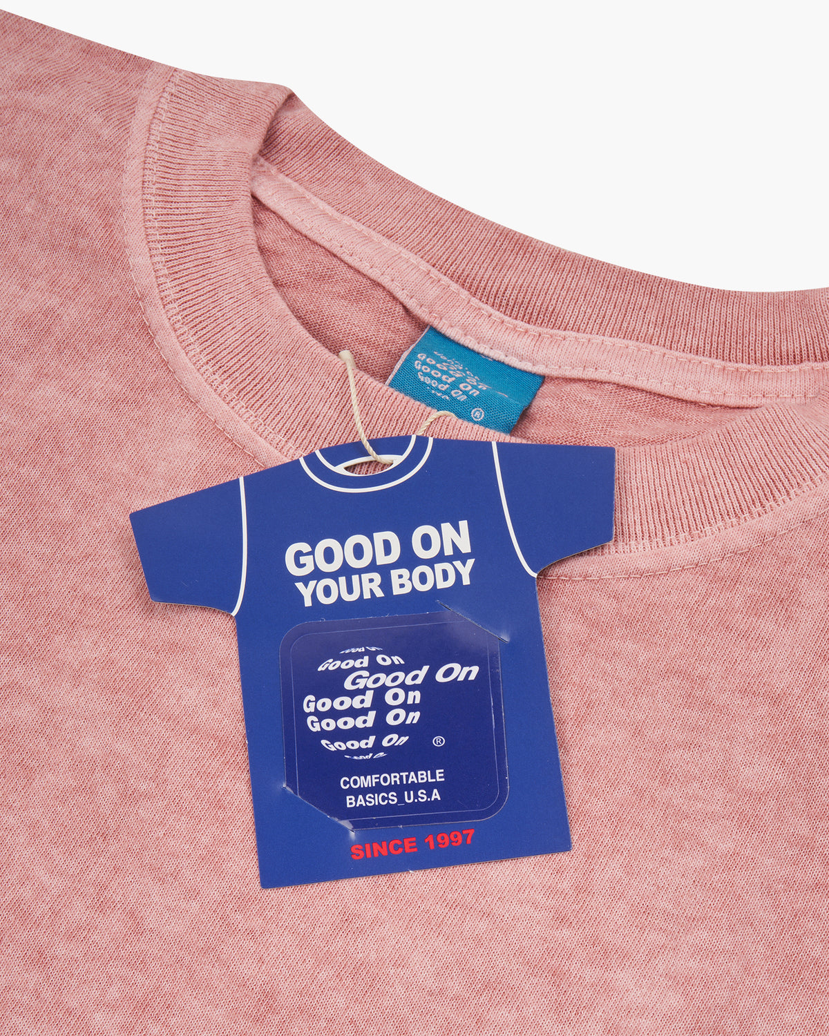 Good On S/S Crew Tee - Pigment Dyed Coral | Good On T Shirts | JEANSTORE