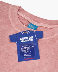 Good On S/S Crew Tee - Pigment Dyed Coral | Good On T Shirts | JEANSTORE