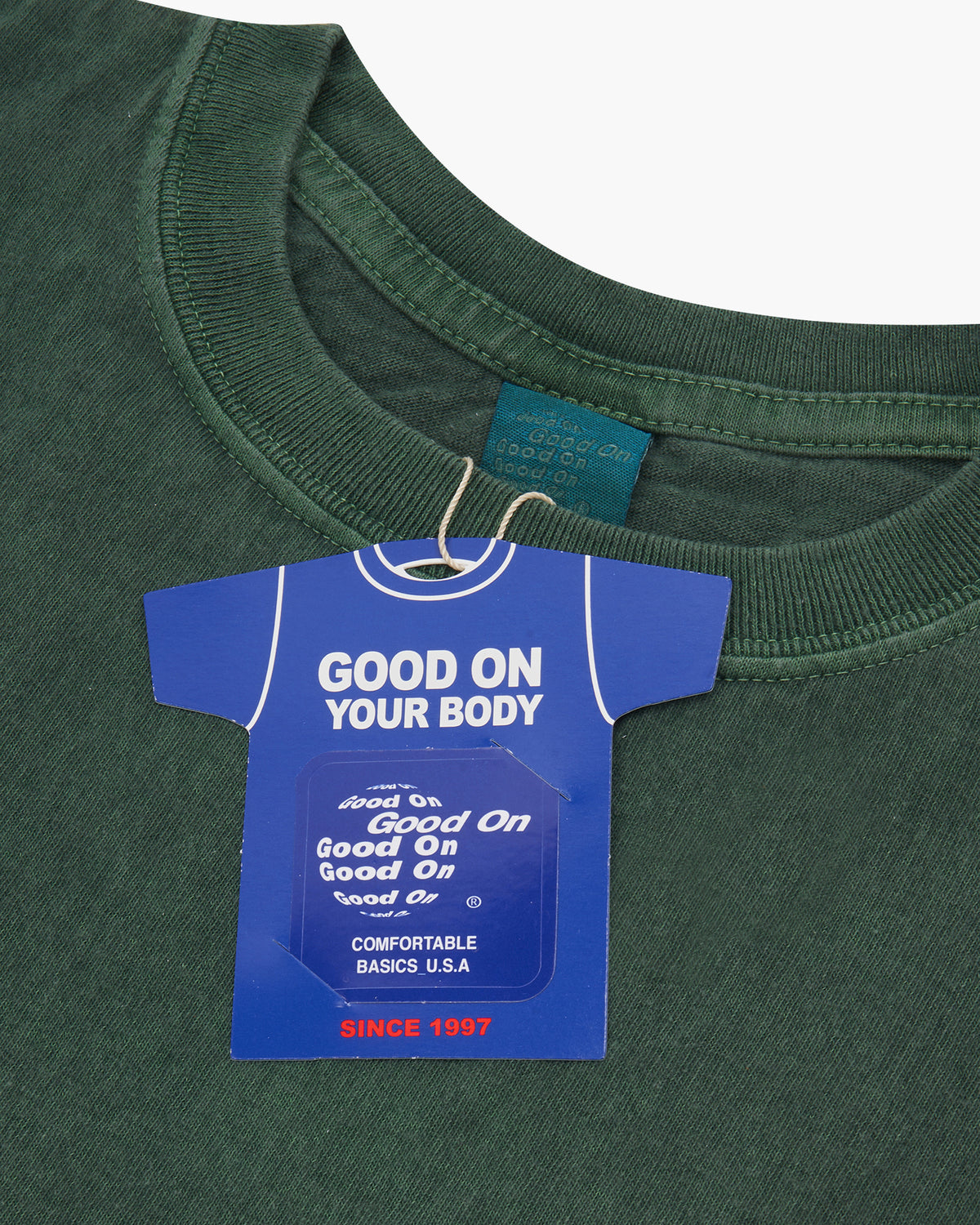 Good On S/S Crew Tee - Pigment Dyed Dark Green | Good On T Shirts | JEANSTORE