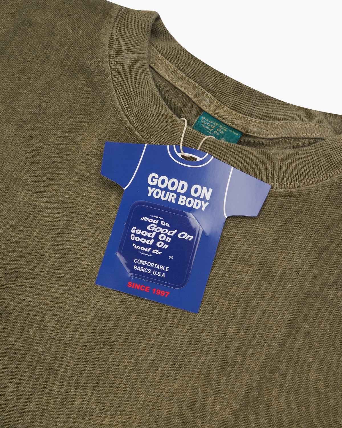 Good On S/S Crew Tee - Pigment Dyed Sage | Good On T Shirts | JEANSTORE