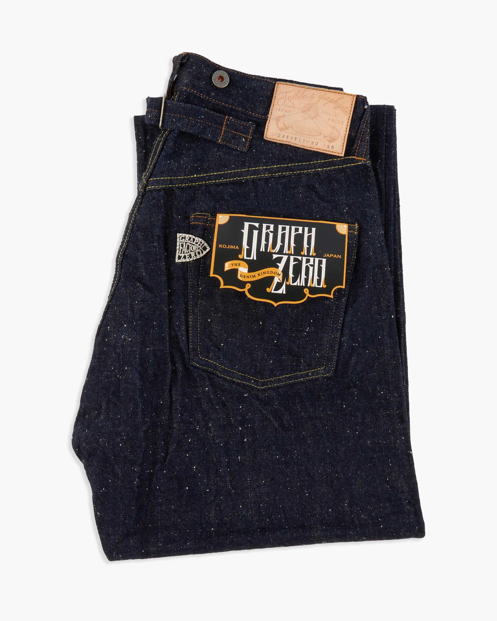 パンツ DENIME Graph Zero 15oz Selvedge Wide Straight Heritage Jeans - Nep Yarn