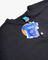 Good On S/S Henley Tee - Black | Good On T Shirts | JEANSTORE