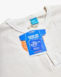 Good On S/S Henley Tee - Pigment Dyed Natural | Good On T Shirts | JEANSTORE