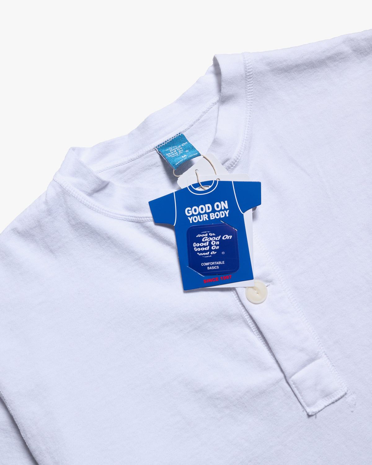 Good On L/S Heavy Henley Tee - White | Good On T Shirts | JEANSTORE