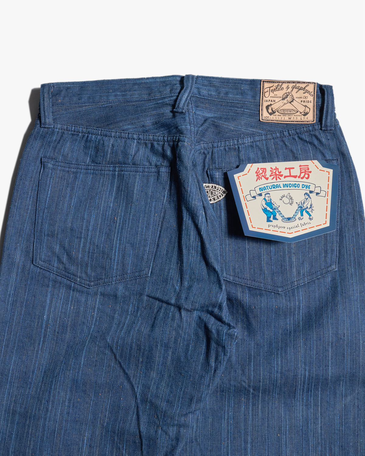 Graph Zero Natural Dyed Regular Fit Neppy Selvedge Denim Jeans - Natural Indigo / Persimmon