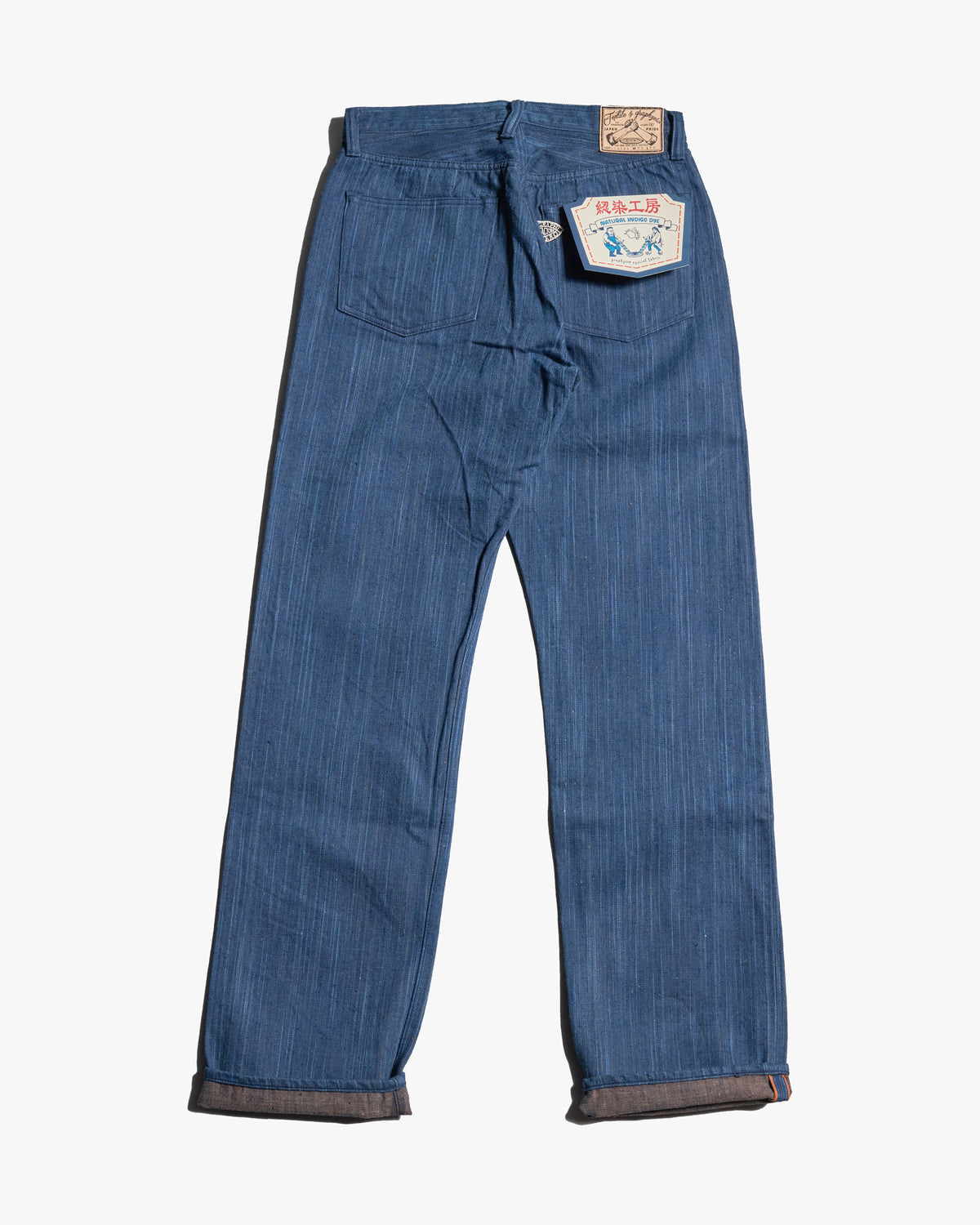 Graph Zero Natural Dyed Regular Fit Neppy Selvedge Denim Jeans - Natural Indigo / Persimmon