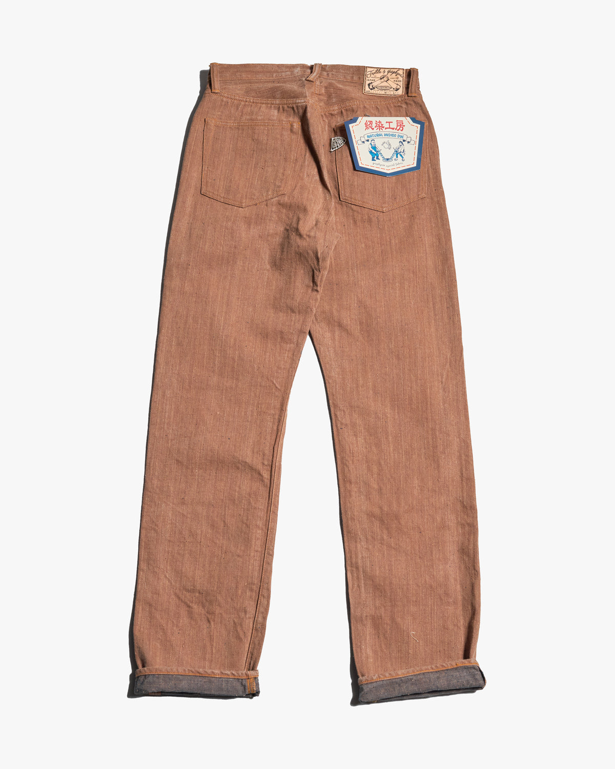 Graph Zero Natural Dyed Regular Fit Neppy Selvedge Denim Jeans - Persimmon / Natural Indigo