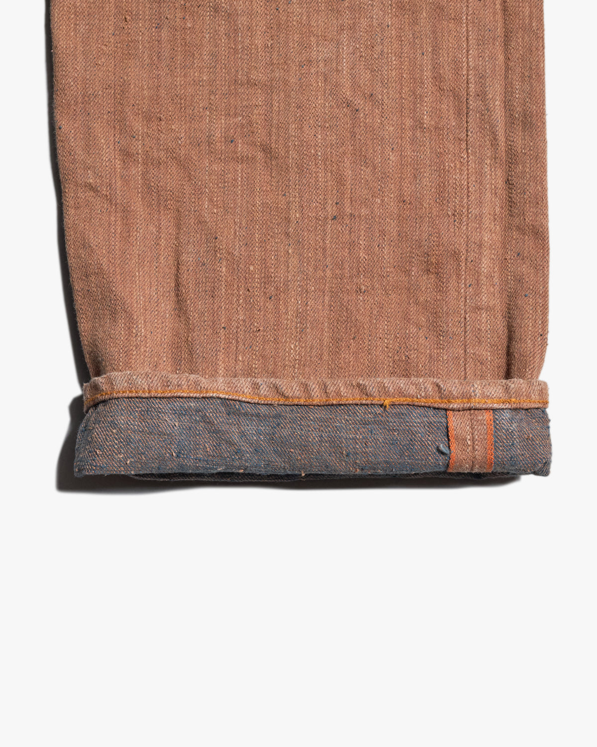 Graph Zero Natural Dyed Regular Fit Neppy Selvedge Denim Jeans - Persimmon / Natural Indigo