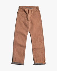 Graph Zero Natural Dyed Regular Fit Neppy Selvedge Denim Jeans - Persimmon / Natural Indigo