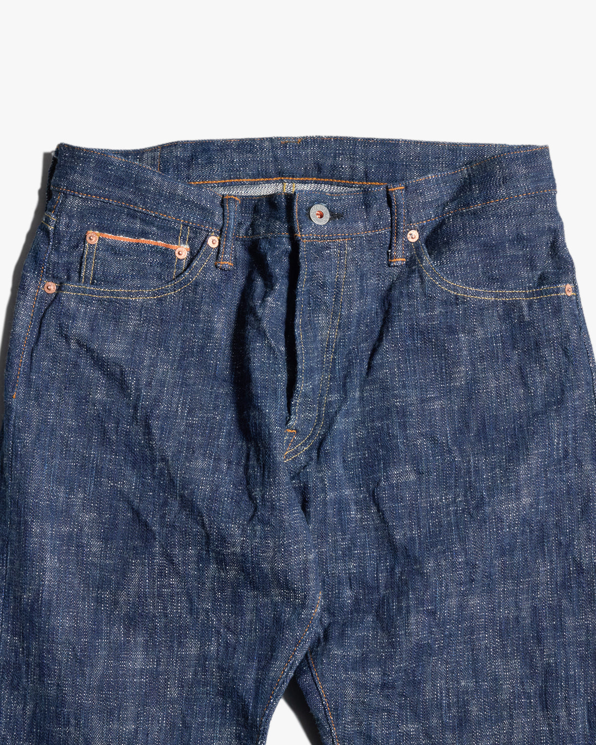 Graph Zero Skein Dyed Slim Fit 15oz Selvedge Jeans - Green Indigo