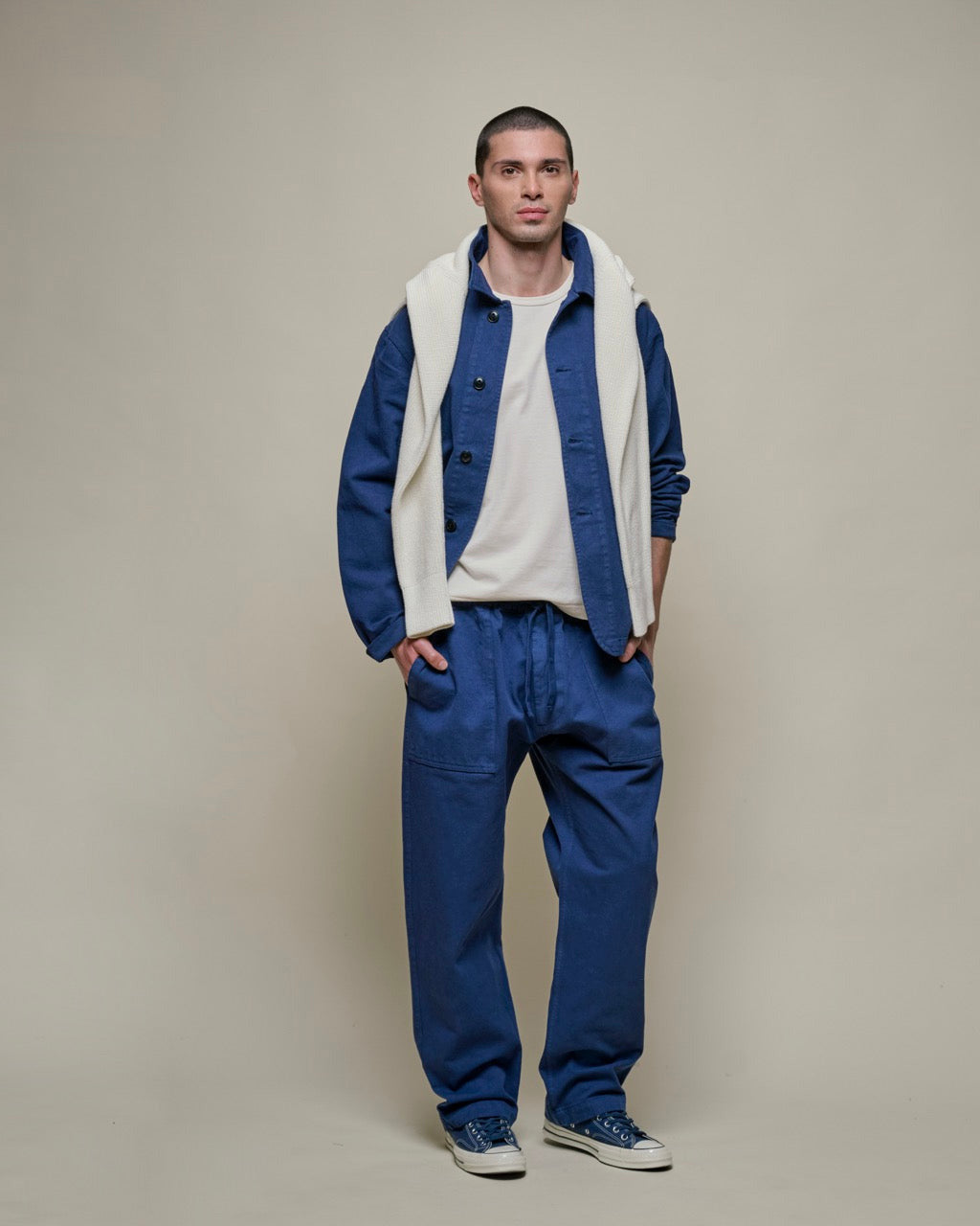 Merz b. Schwanen JKT05 Workers Cotton Twill Jacket - Ink Blue