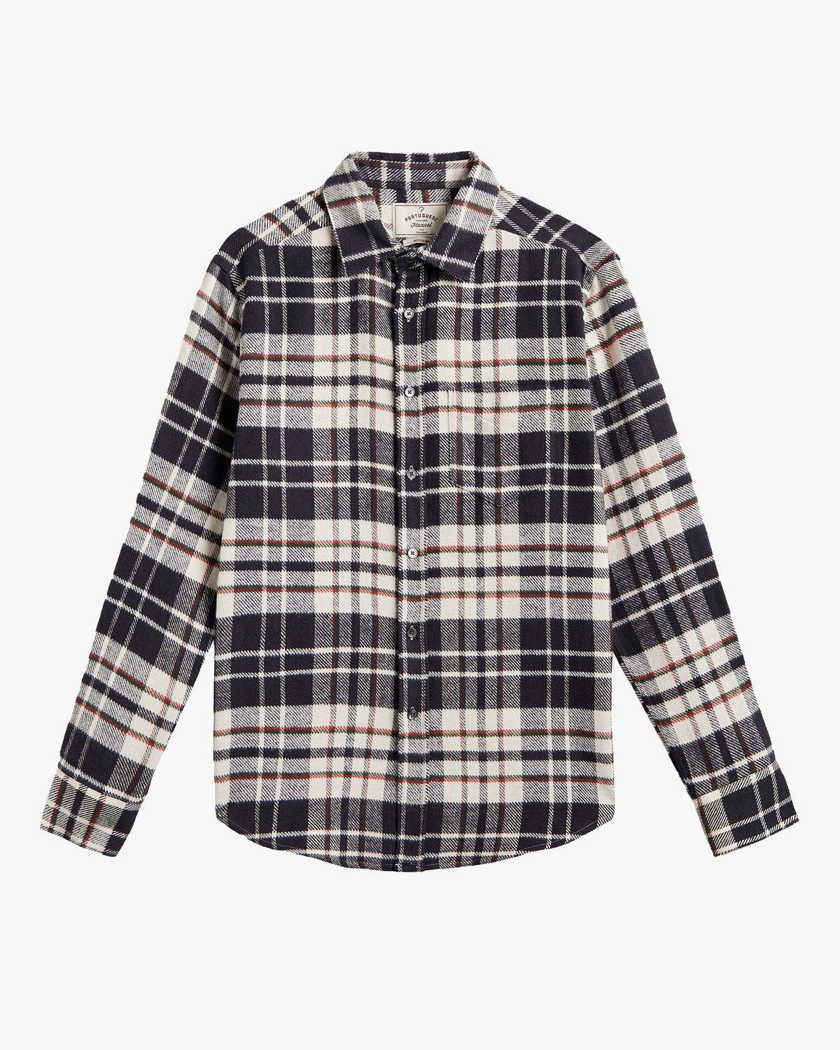 Portuguese Flannel Hillside Flannel Shirt - Ecru / Black