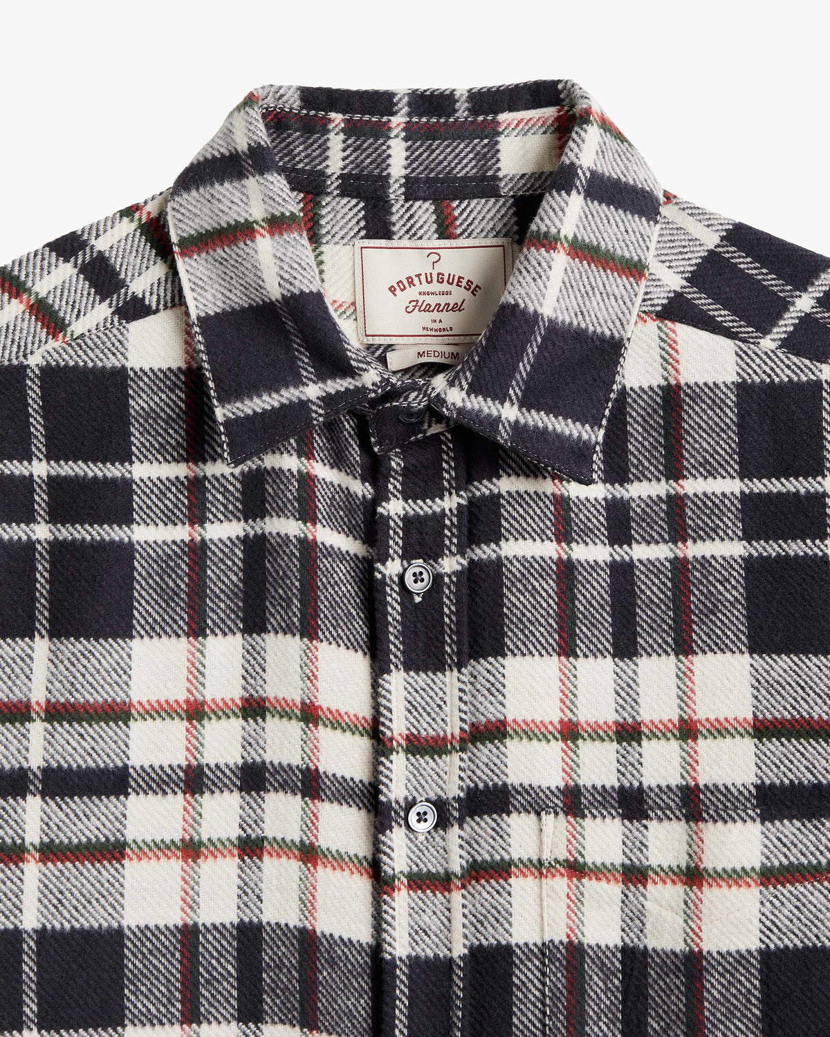Portuguese Flannel Hillside Flannel Shirt - Ecru / Black