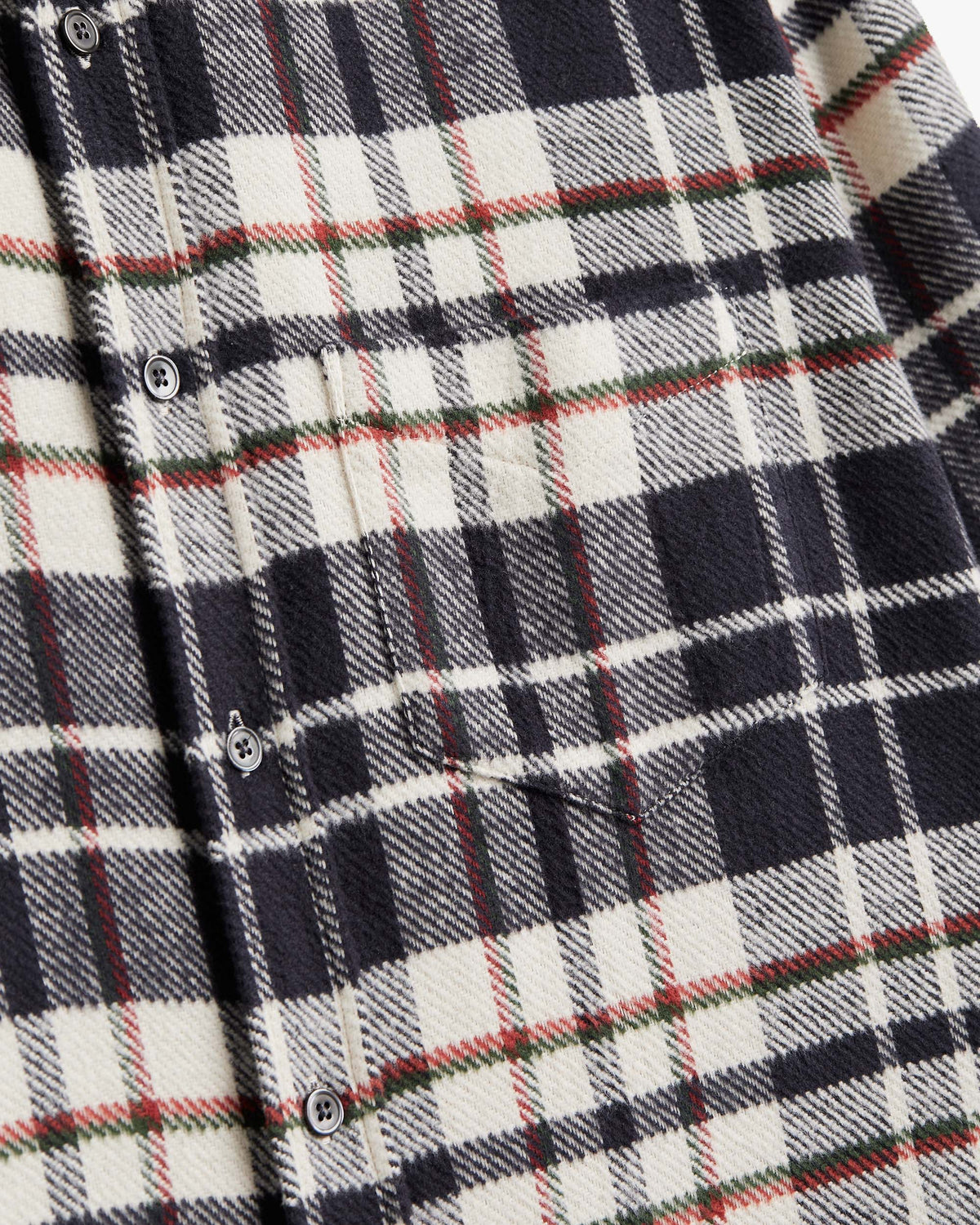 Portuguese Flannel Hillside Flannel Shirt - Ecru / Black