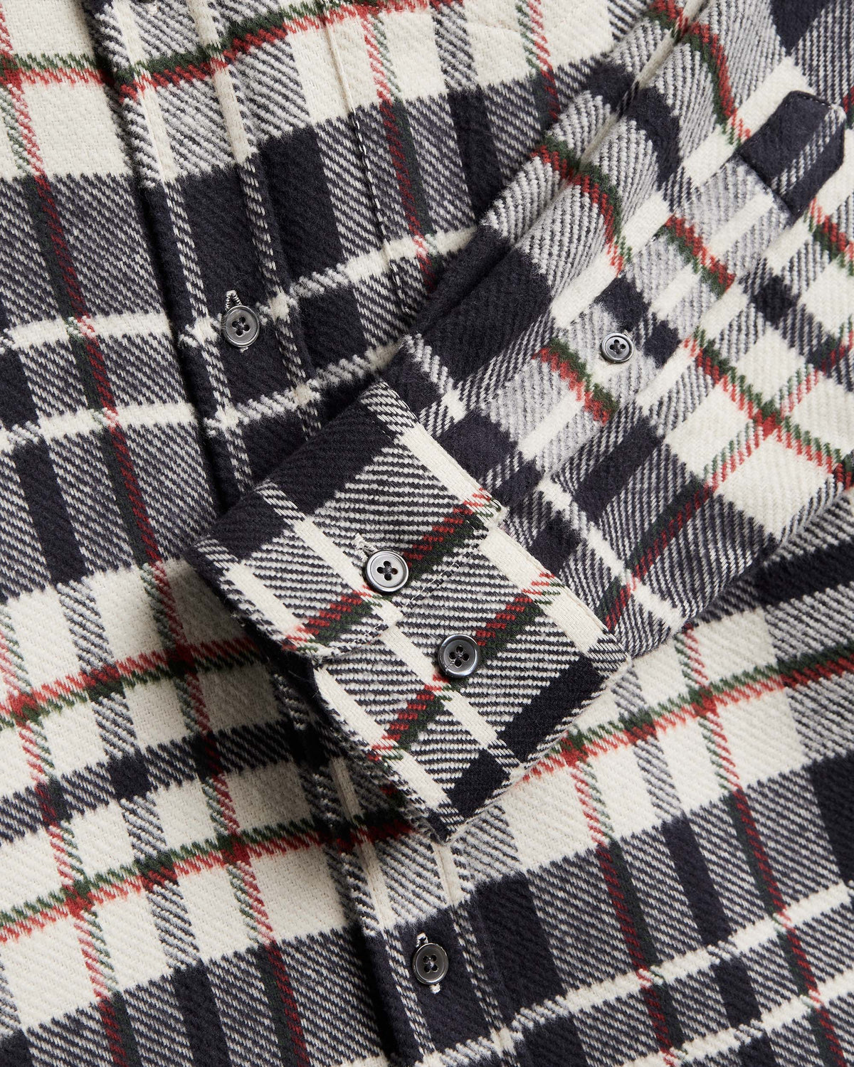 Portuguese Flannel Hillside Flannel Shirt - Ecru / Black