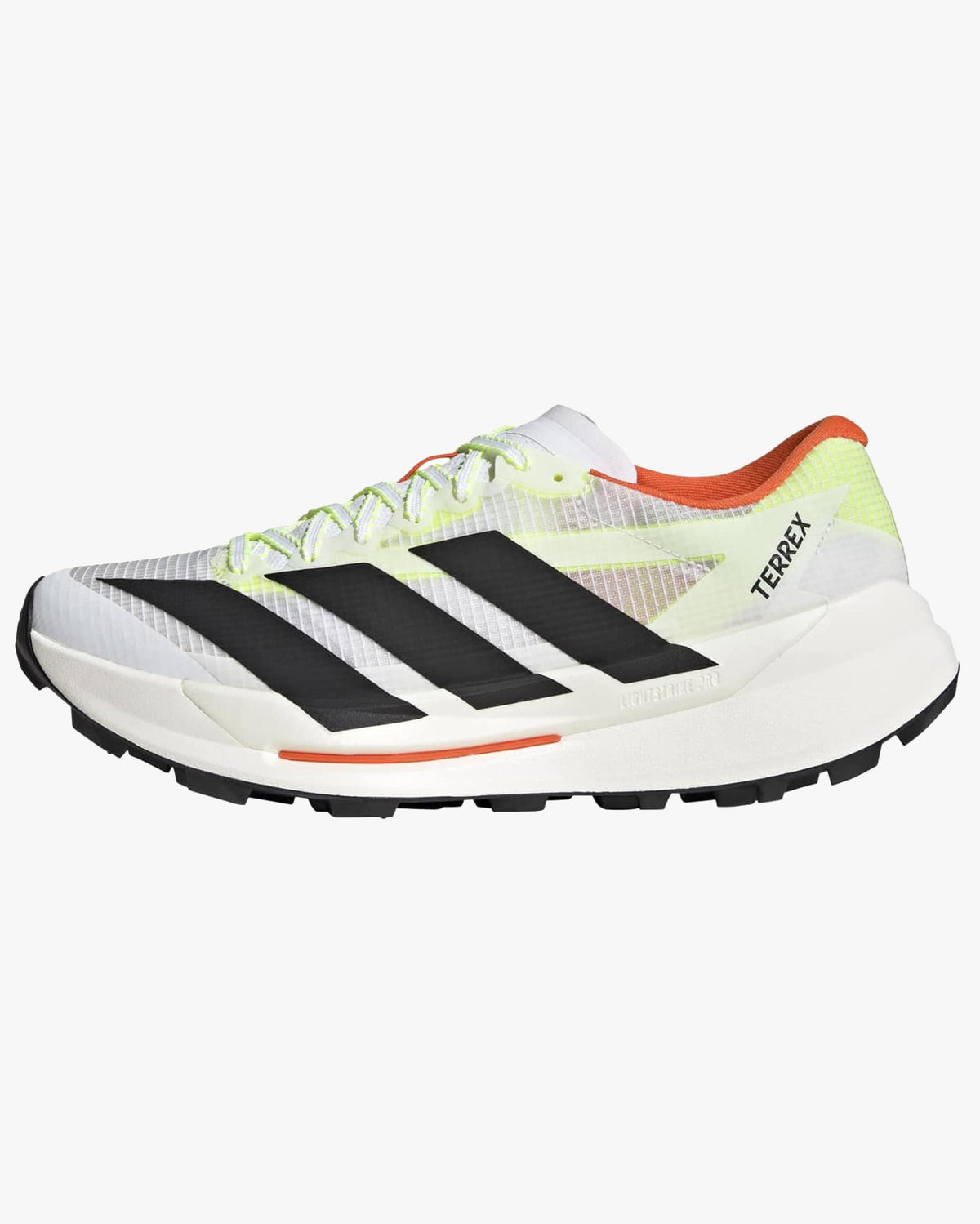 adidas terrex agravic tt trail running trainers white black from side against white background
