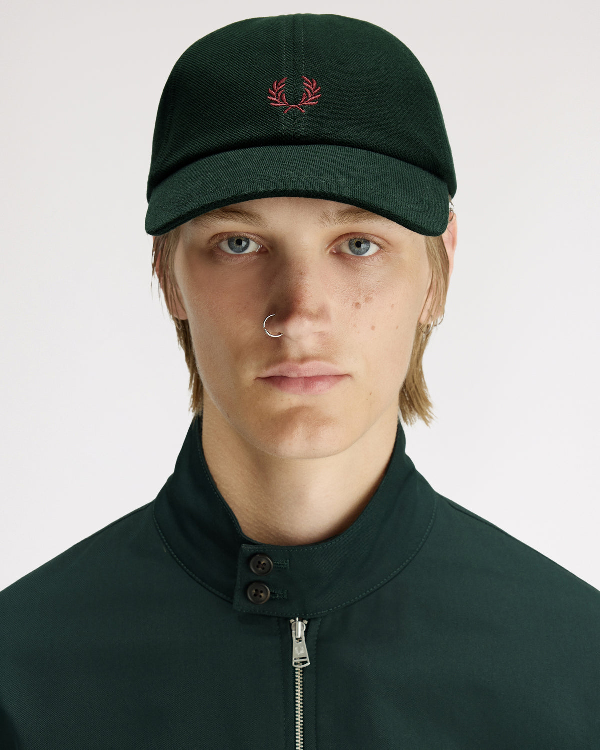 Fred Perry Classic Pique Cap - Grassroots / Oxblood