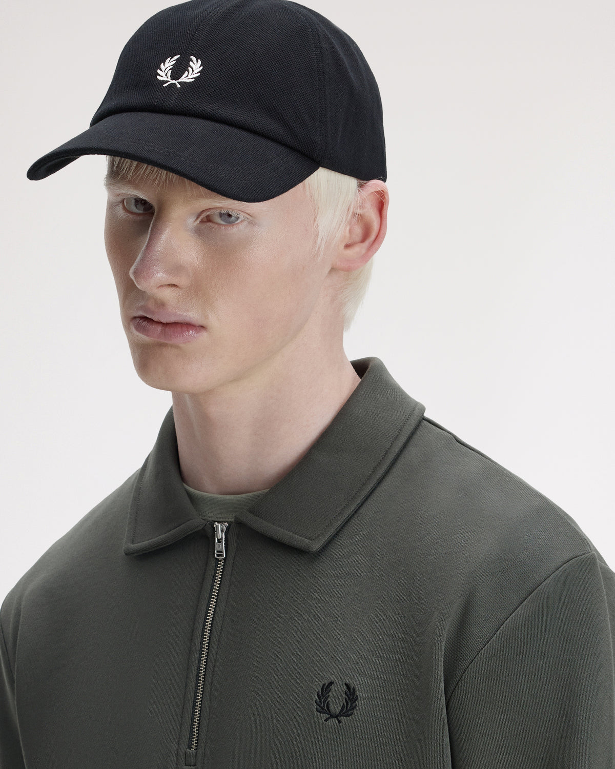 Fred Perry Classic Pique Cap - Black / Snow White | Fred Perry Hats | JEANSTORE