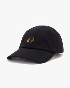 Fred Perry Classic Pique Cap - Black / Dark Caramel