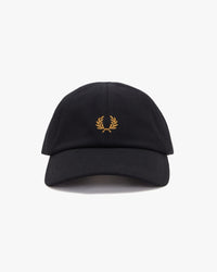 Fred Perry Classic Pique Cap - Black / Dark Caramel