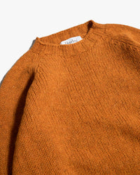 Harley of Scotland Heavy Supersoft Crew Neck Sweater - Amber | Harley of Scotland Sweaters & Knitwear | Jeanstore