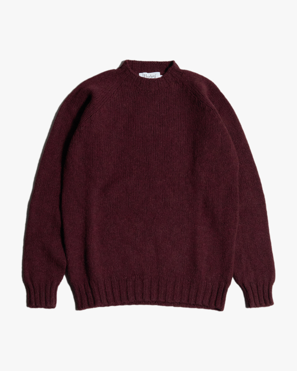 Harley of Scotland Heavy Supersoft Crew Neck Sweater - Beetroot