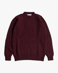 Harley of Scotland Heavy Supersoft Crew Neck Sweater - Beetroot