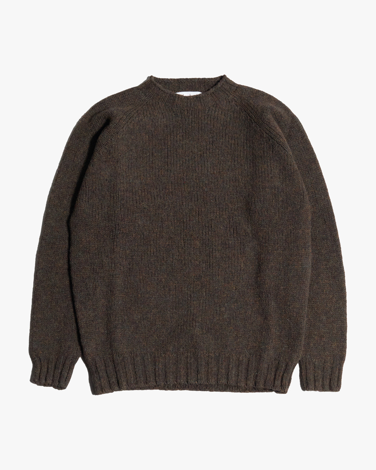 Harley of Scotland Heavy Supersoft Crew Neck Sweater - Carob
