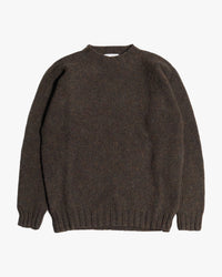 Harley of Scotland Heavy Supersoft Crew Neck Sweater - Carob