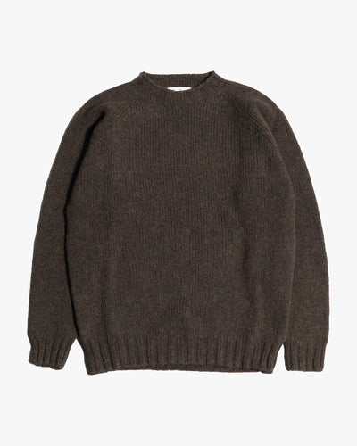 Harley of Scotland Heavy Supersoft Crew Neck Sweater - Carob