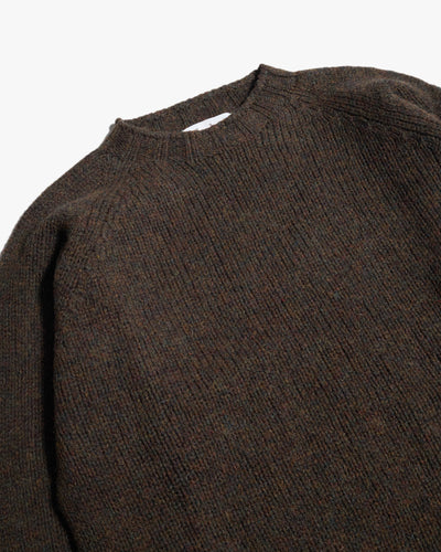Harley of Scotland Heavy Supersoft Crew Neck Sweater - Carob