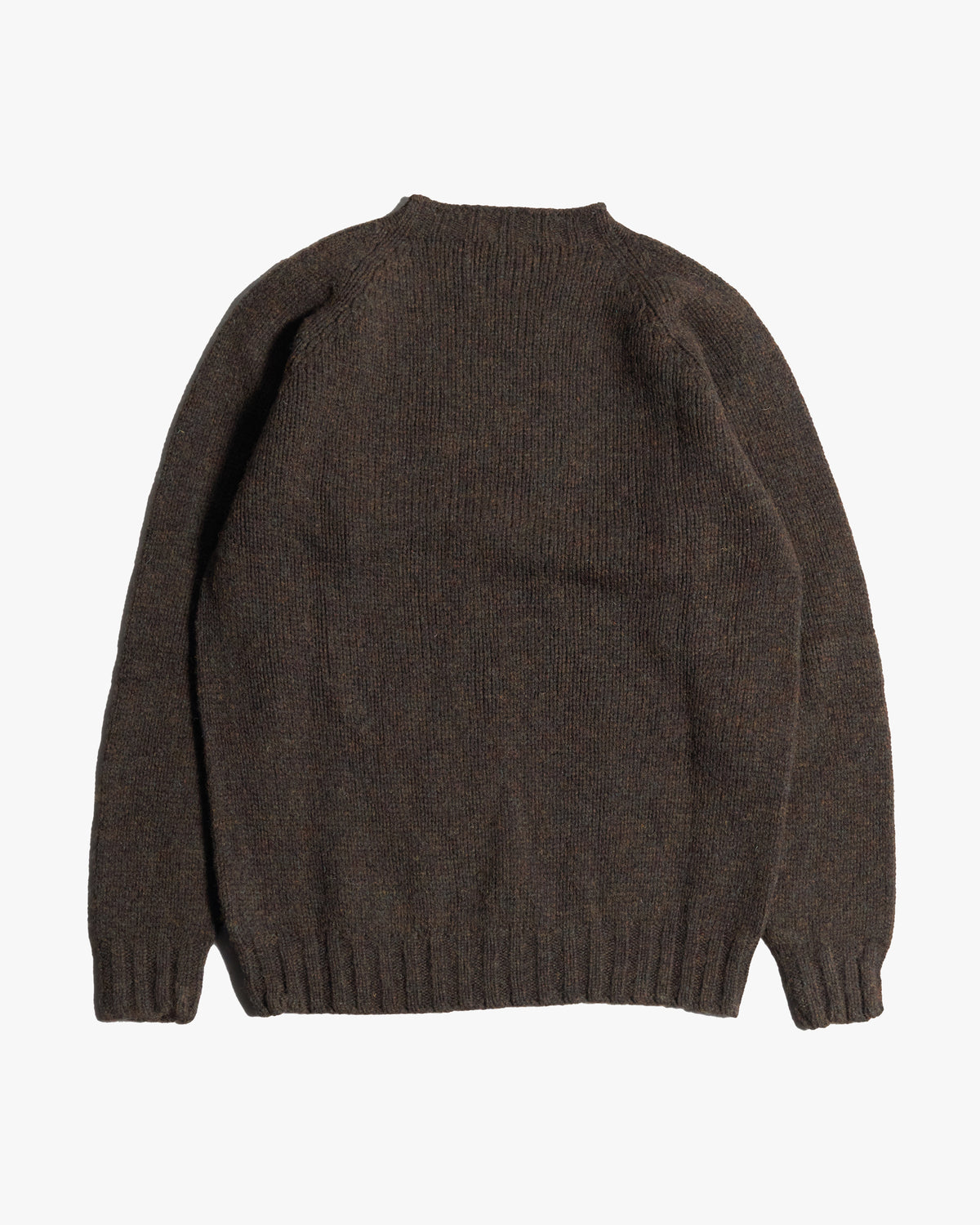 Harley of Scotland Heavy Supersoft Crew Neck Sweater - Carob