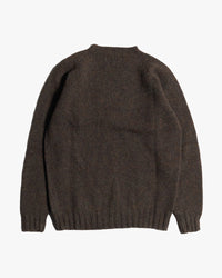 Harley of Scotland Heavy Supersoft Crew Neck Sweater - Carob