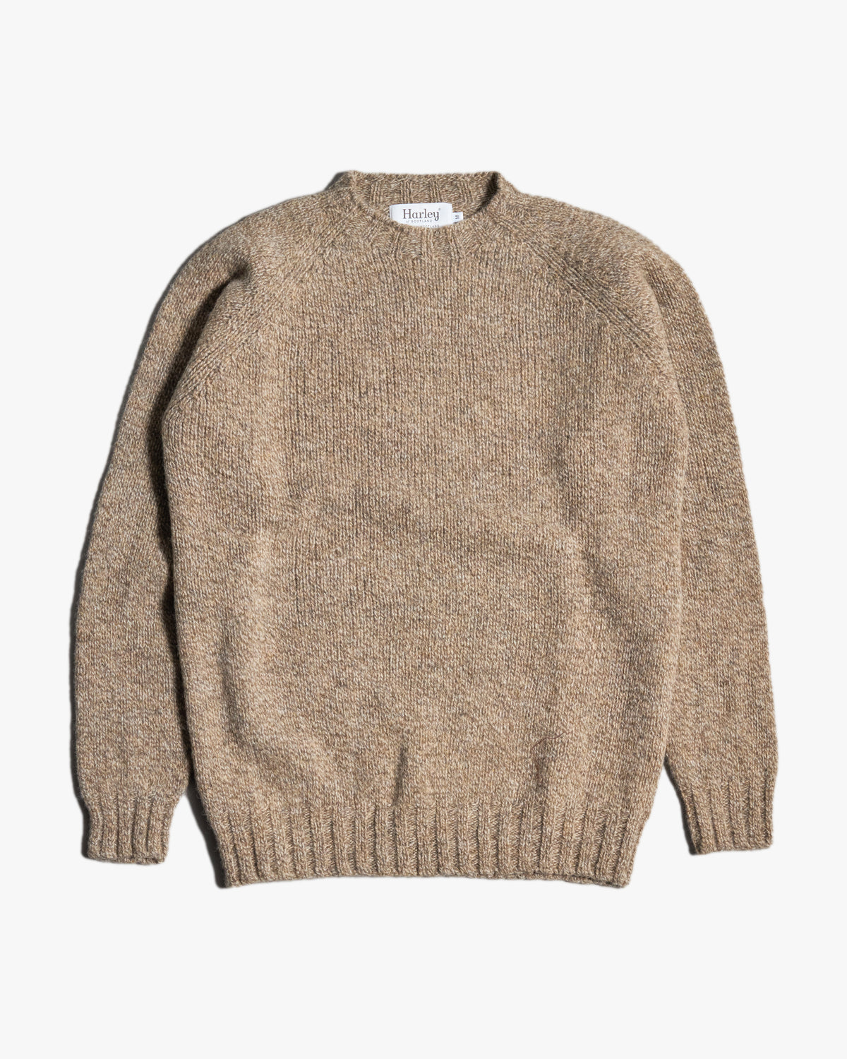 Harley of Scotland Heavy Supersoft Crew Neck Sweater - Pebble | Harley of Scotland Sweaters & Knitwear | Jeanstore