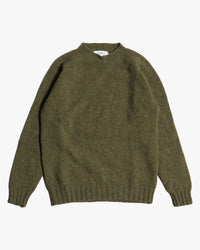Harley of Scotland Heavy Supersoft Crew Neck Sweater - Scots Pine | Harley of Scotland Sweaters & Knitwear | Jeanstore
