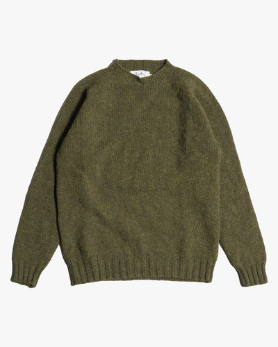 Harley of Scotland Heavy Supersoft Crew Neck Sweater - Scots Pine | Harley of Scotland Sweaters & Knitwear | Jeanstore