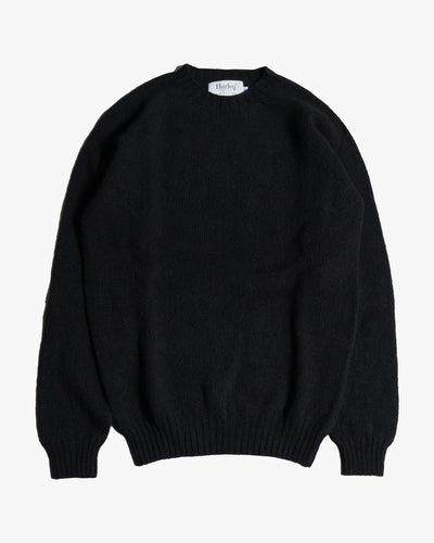 Harley of Scotland Supersoft Crew Neck Sweater - Black | Harley of Scotland Sweaters & Knitwear | Jeanstore