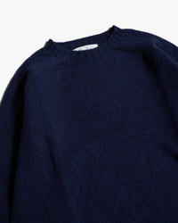 Harley of Scotland Supersoft Crew Neck Sweater - Navy