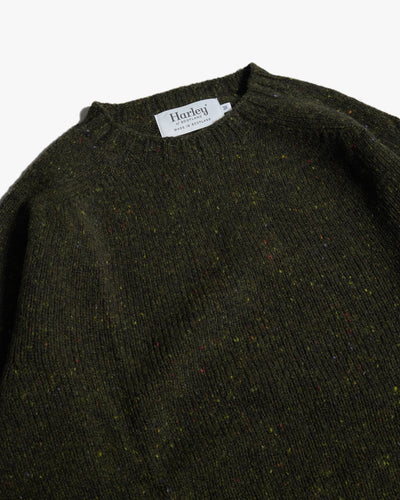 Harley of Scotland Glenugie Nep Crew Neck Sweater - Harris | Harley of Scotland Sweaters & Knitwear | Jeanstore