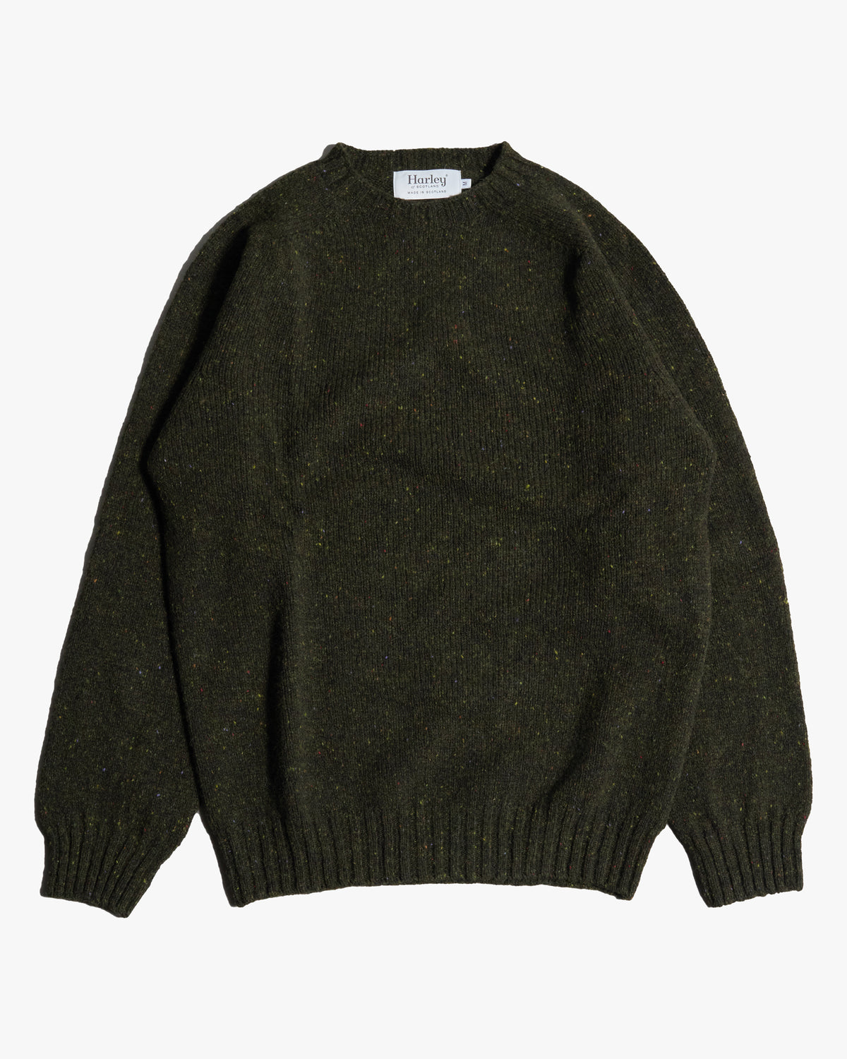 Harley of Scotland Glenugie Nep Crew Neck Sweater - Harris | Harley of Scotland Sweaters & Knitwear | Jeanstore