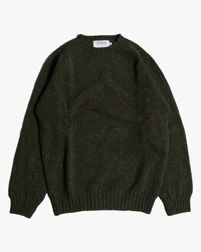 Harley of Scotland Glenugie Nep Crew Neck Sweater - Harris | Harley of Scotland Sweaters & Knitwear | Jeanstore