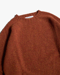 Harley of Scotland Glenugie Nep Crew Neck Sweater - Rhum | Harley of Scotland Sweaters & Knitwear | Jeanstore